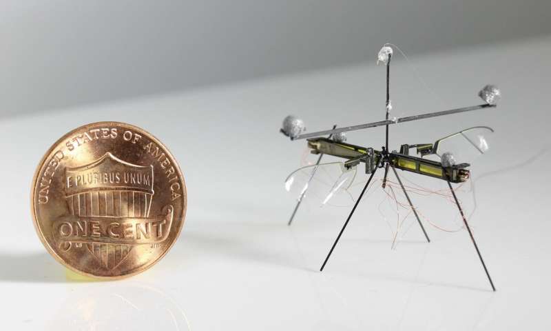 RoboFly: An insect-sized robot that can fly, walk and drift on water surfaces