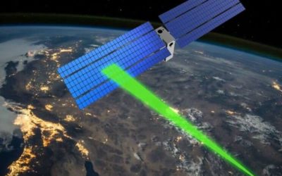 Using laser beams for communication and coordination of spacecraft swarms