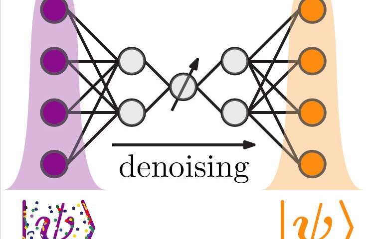 Quantum autoencoders to denoise quantum measurements