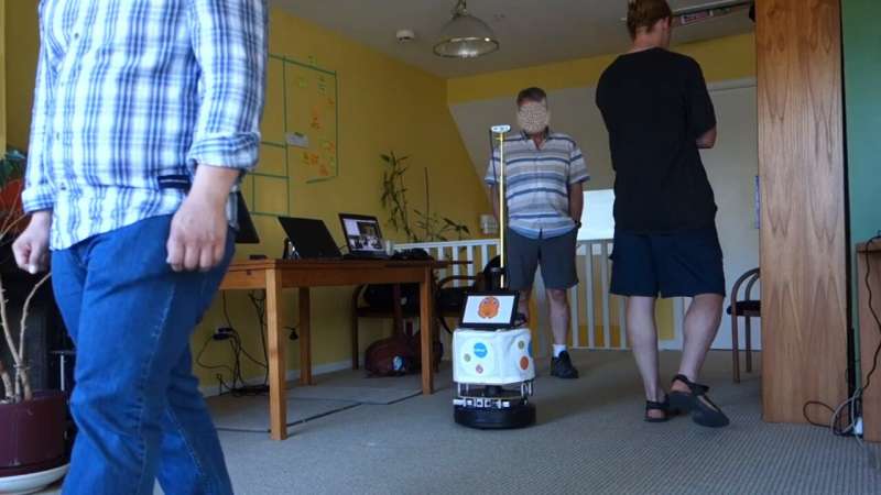A robot that can track specific people and follow them around