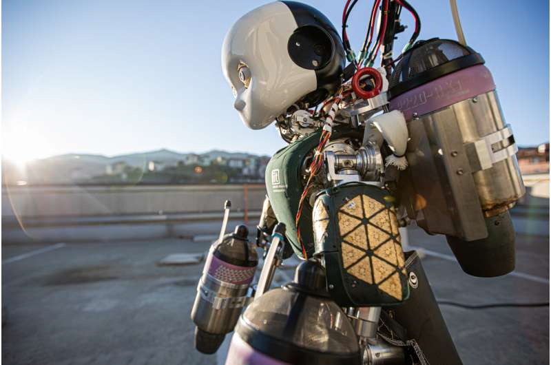 Moving toward the first flying humanoid robot