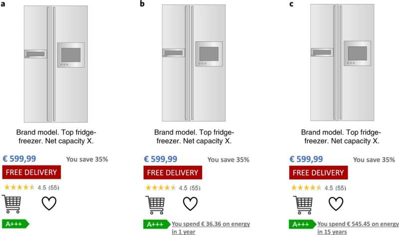 Adding energy cost information to energy-efficiency class labels could affect refrigerator purchases