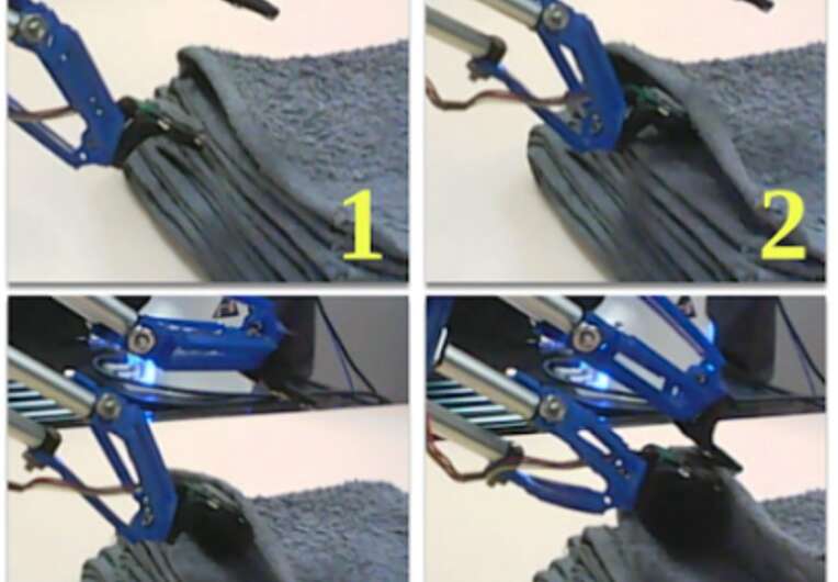 Using tactile sensors and machine learning to improve how robots manipulate fabrics