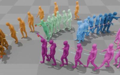 Data-driven model generates natural human motions for virtual avatars