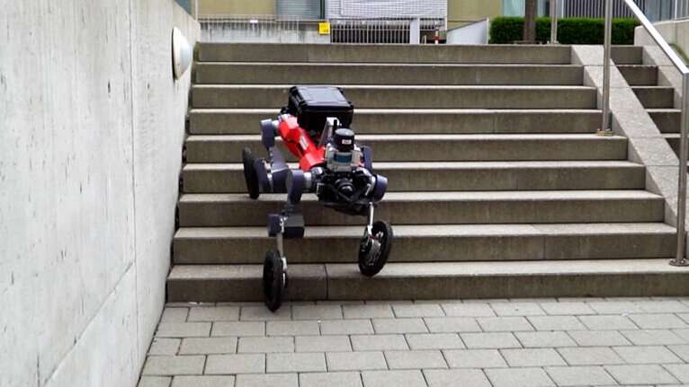 Researchers create an autonomously navigating wheeled-legged robot