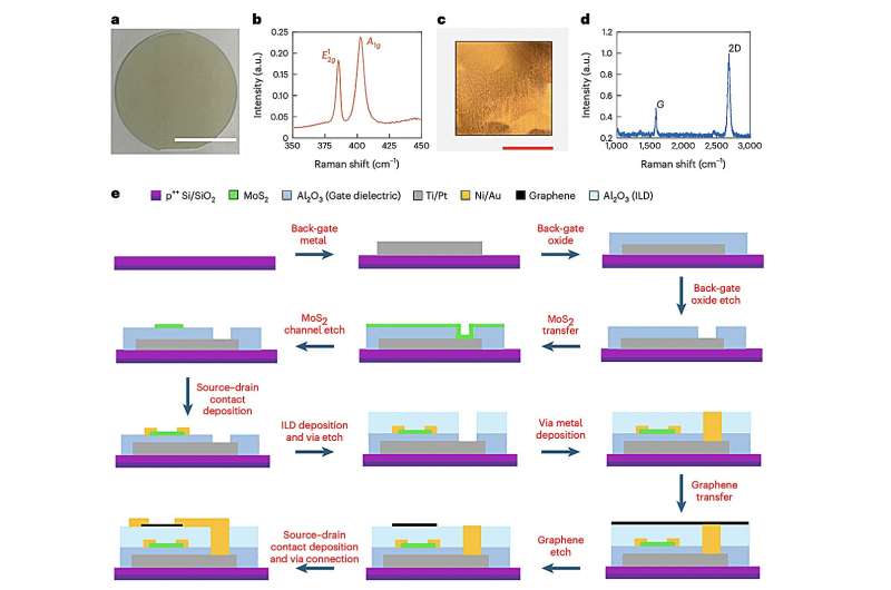 Creating compact near-sensor computing chips via 3D integration of 2D materials